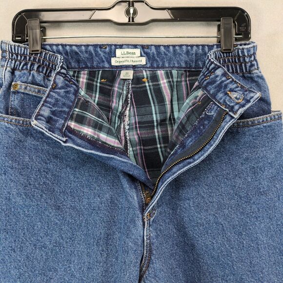 Vtg LL Bean Women's 10 Flannel Lined Original Relaxed Fit Jeans Straight Leg Y2K - Picture 3 of 6